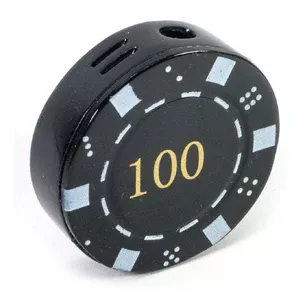 Gas lighter poker chip black (d-4 cm)