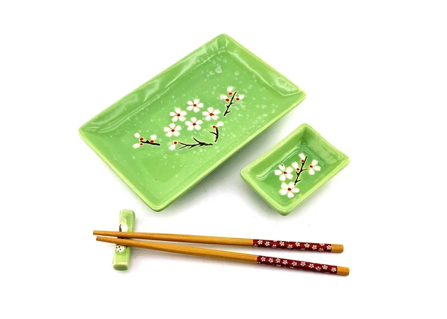 Фото 1 - Sushi service Sakura on a green background (28x14 cm) (1 person) N