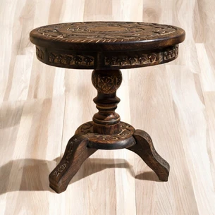 Carving table made of mango wood (h-40 cm, d-37.5 cm)