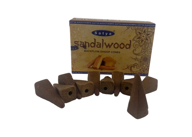 Фото 1 - Sandal Wood Backflow Dhoop Cone (Сандал)(Satya) 10 конусів в упаковці