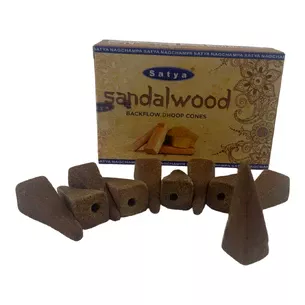 Sandal Wood Backflow Dhoop Cone (Сандал)(Satya) 10 конусів в упаковці