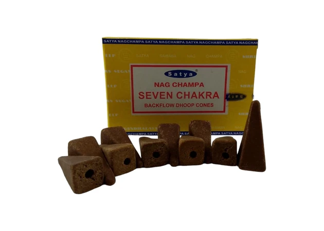 Фото 1 - Seven Chakra Backflow Cones (Сьома Чакра)(Satya) 10 конусів в упаковці