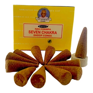 Seven Chakra Dhoop Cone (Satya) 12 cones in a package