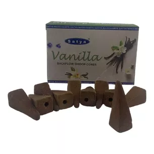 Vanilla Backflow Dhoop Cone (Ваниль) (Satya) 10 конусов в упаковке