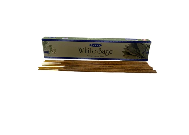 Фото 1 - White Sage premium incence sticks (Біла Шавлія) (Satya) пилковий пахощі 15 гр.