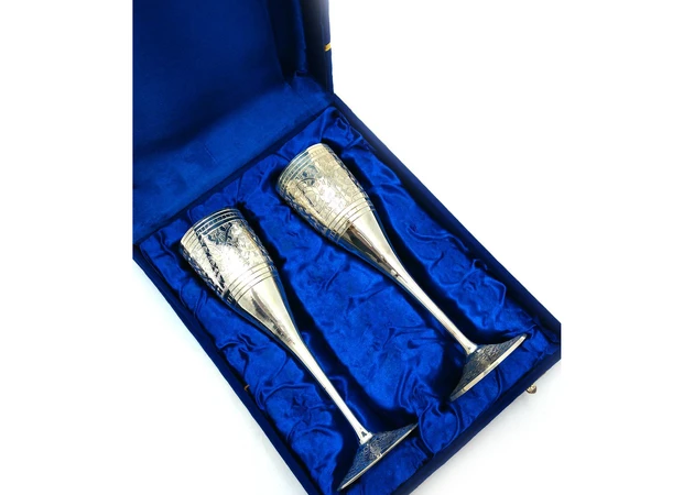 Фото 1 - Silver-plated bronze glasses (no. 2 pcs) (h-20 cm) (19x20x8.5 cm)