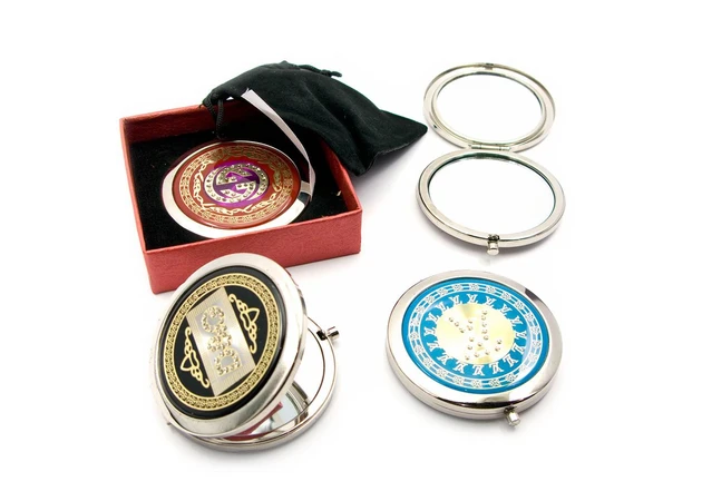 Фото 1 - Cosmetic mirror Fashion brands color chrome (d-7cm) (in a box + case) a