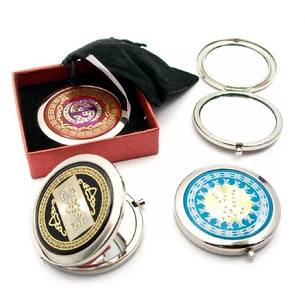 Cosmetic mirror Fashion brands color chrome (d-7cm) (in a box + case) a