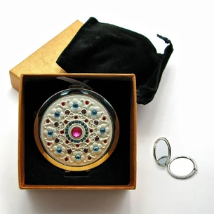 Cosmetic mirror Ornament with stones 18584 N (in a box + case)