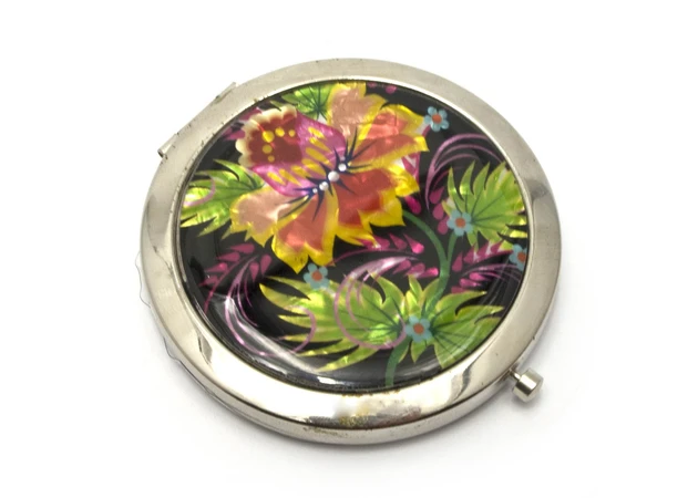 Фото 1 - Cosmetic mirror Mother-of-pearl (d-7 cm) (in a box + case) Q