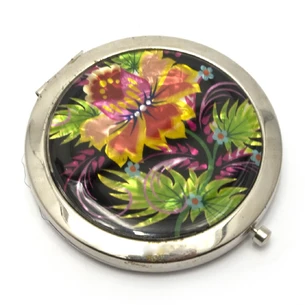 Cosmetic mirror Mother-of-pearl (d-7 cm) (in a box + case) Q