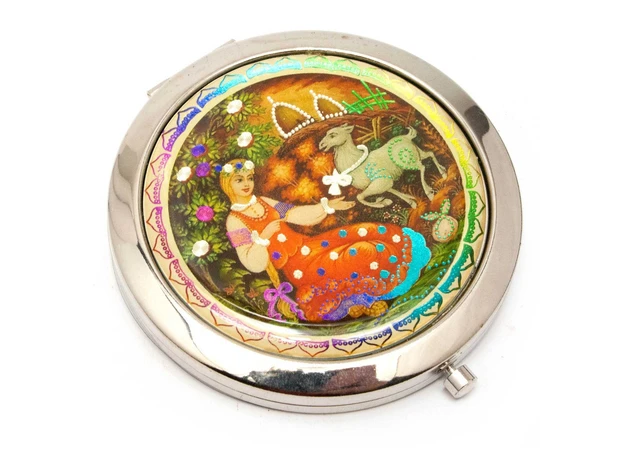 Фото 2 - Cosmetic mirror Russian beauty (d-7 cm)