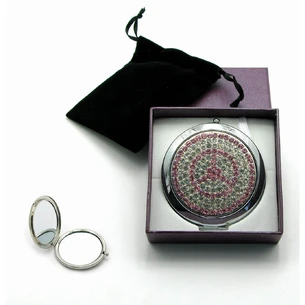 Cosmetic mirror Rhinestones chrome (18524 ​​​​A) (in a box + cover)