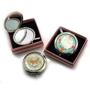 Cosmetic mirror Sample chrome (d-7 cm) (in a box + cover)