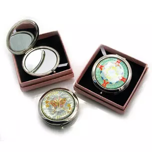 Cosmetic mirror Sample chrome (d-7 cm) (in a box + cover)