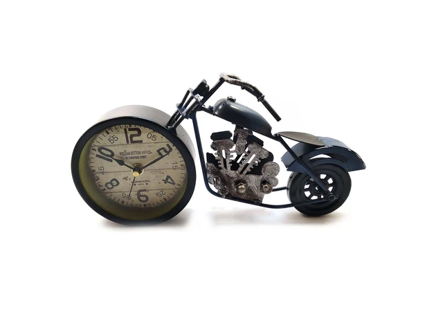 Фото 1 - Часы настольные Мотоцикл синий (28х15х7,5 см)