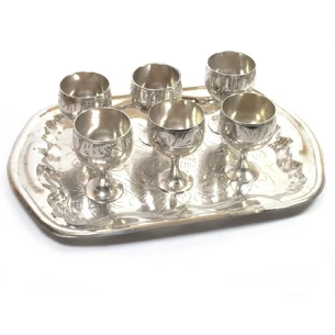 Chrome bronze glasses (no. 6 pcs./40 ml.) (H-5.5 cm tray 23x16 cm)