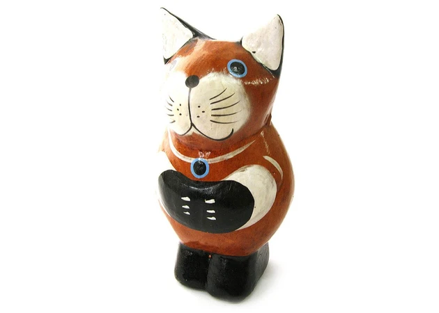 Фото 1 - Wooden figurine Cat (10 cm) (Indonesia) a