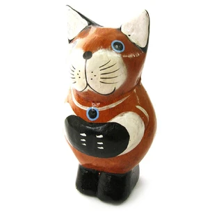 Статуэтка деревянная Кот (10 см) (Индонезия) a