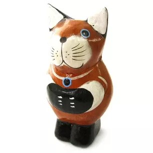 Статуетка деревяна Кот (10 см) (Індонезія) a