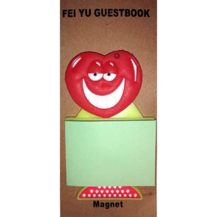 Fridge magnet heart with sticker (9x5 cm) W