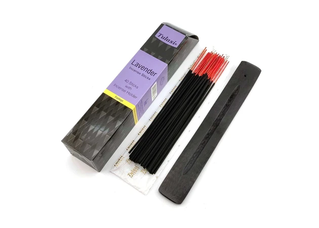 Фото 1 - Lavender 40 Stiks with Incense Holder (Благоухание 40 штук с деревянной подставкой) (Tulasi)