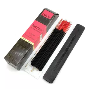 Red Rose 40 Stiks with Incense Holder (Пахощі 40 штук з дерев'яною підставкою) (Tulasi)