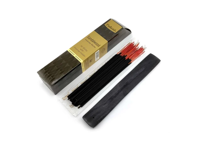 Фото 1 - Sandalwood 40 Stiks with Incense Holder (Пахощі 40 штук з дерев'яною підставкою) (Tulasi)
