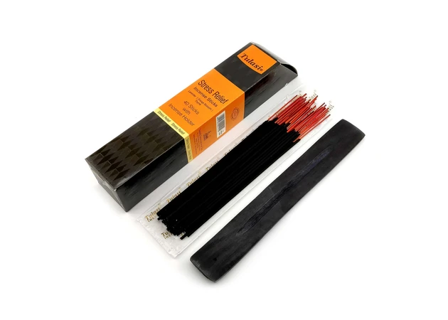 Фото 1 - Stress Relief 40 Stiks with Incense Holder (Благоухание 40 штук с деревянной подставкой) (Tulasi)