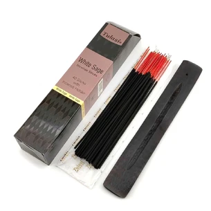 White Sage 40 Stiks with Incense Holder (Благоухание 40 штук с деревянной подставкой) (Tulasi)