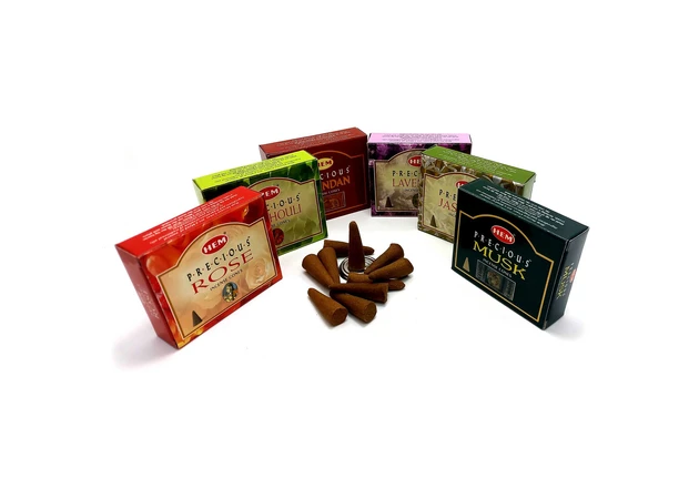 Фото 1 - Precious Assorted Perfumed Incense (Пахощі в асортименті, набір 12 шт)(Hem) конуси