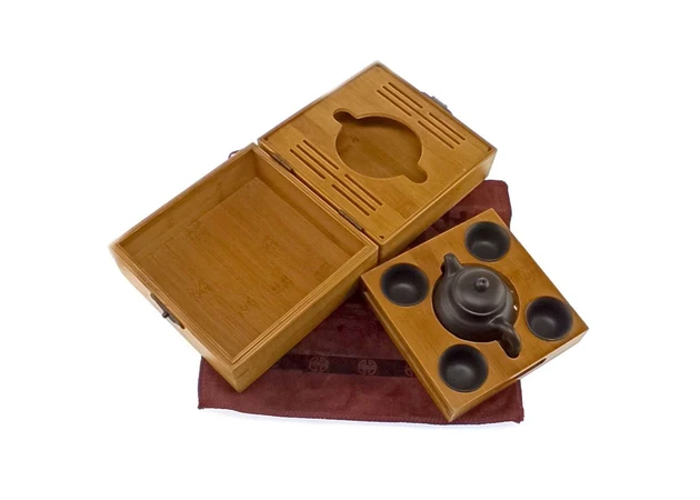 Фото 1 - Tea set in a bamboo case (19x19x10.5 cm) A