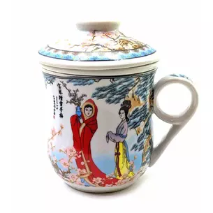 Ceramic cup with sieve (12x11x9 cm)