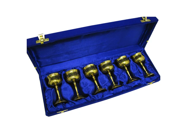 Фото 1 - Gold-plated bronze glasses (no. 6 pcs) (h-9 cm) (37x12.5x5 cm)