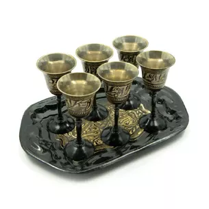 Black bronze glasses (no. 6 pcs.)