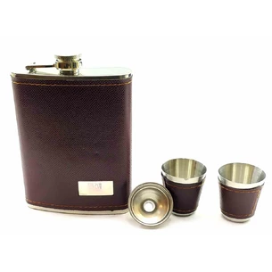 Flask with stacks and a funnel in a gift package (19x17x4 cm) A