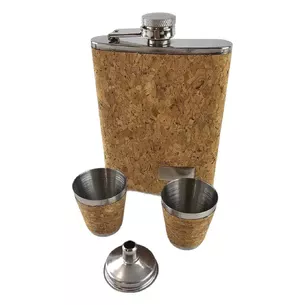 Flask with stacks and a funnel in a gift package (19x17x4 cm)