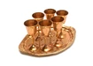 Фото 1 - Bronze glasses on a tray Copper (no. 6 pcs) (h-13 d-5.5 cm) (tray 30x20x1 cm)