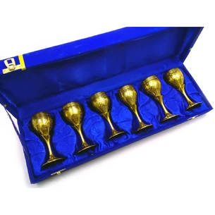 Рюмки бронзовые позолоченные (н-р 6 шт/80мл.) (H-11,5 см) (46х14,5х7 см)