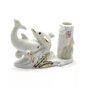Dolphins porcelain toothpick stand (8.5x7x3.5 cm)