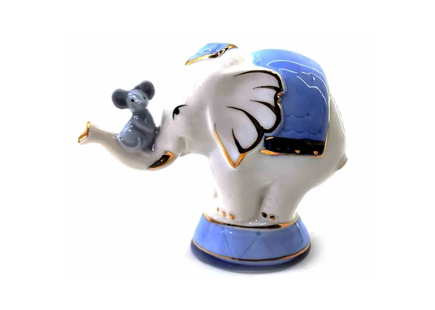Фото 1 - Porcelain mouse with an elephant (9x10x4 cm)