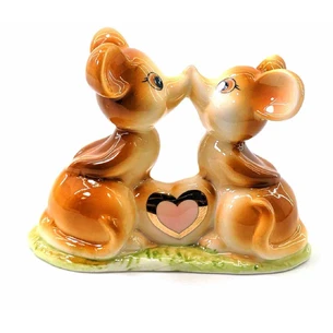 Porcelain mice in love (9x7x4 cm)