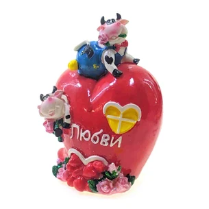 Коровы на сердце копилка (11х8х6 см) A