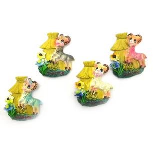 Fridge magnet Goat with hut (16 pcs/pack) (7x6x1.5 cm)