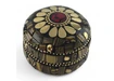 Фото 1 - Metal box with corals (h-3.2, d-4.7 cm)