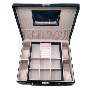 Box for decorated with a mirror, black (32.5x26x9 cm)