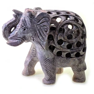 Carved soapstone elephant (13x14x7 cm)