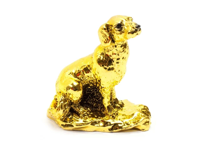 Фото 1 - Dog stone crumb gold (8.5x8x5 cm)