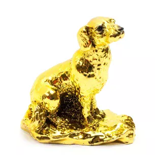 Собака камяна крихта золото (8,5х8х5 см)