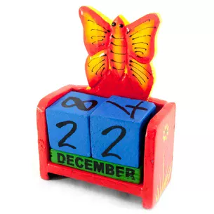Perpetual calendar Butterfly tree (15x10x5 cm)
